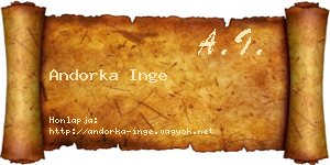 Andorka Inge névjegykártya
